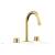 Phylrich 230-02/24B Basic II 6 1/2" Double Smooth Handle Widespread Bathroom Sink Faucet in Burnished Gold