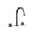 Phylrich 230-02/15A Basic II 6 1/2" Double Smooth Handle Widespread Bathroom Sink Faucet in Pewter