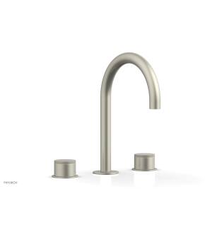 Phylrich 230-01/15B Basic II 6 1/2" Double Knurled Handle Widespread Bathroom Sink Faucet in Brushed Nickel