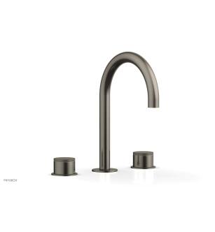 Phylrich 230-01/15A Basic II 6 1/2" Double Knurled Handle Widespread Bathroom Sink Faucet in Pewter