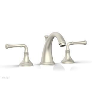 Phylrich 208-01/15B Coined 8 1/8" Double Lever Handle Widespread Bathroom Sink Faucet in Brushed Nickel