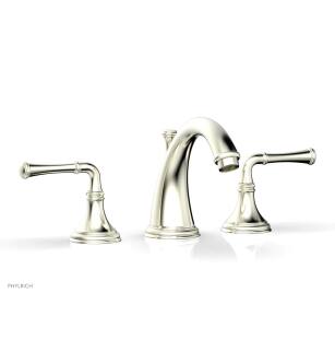 Phylrich 208-01/015 Coined 8 1/8" Double Lever Handle Widespread Bathroom Sink Faucet in Satin Nickel