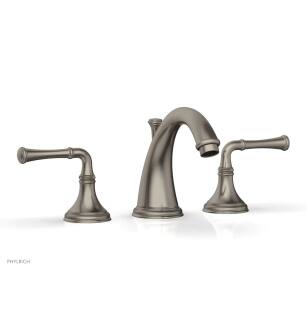 Phylrich 208-01/15A Coined 8 1/8" Double Lever Handle Widespread Bathroom Sink Faucet in Pewter