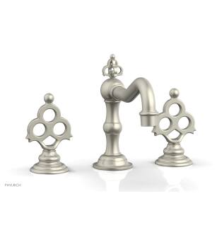 Phylrich 164-01/15B Maison 6 7/8" Double Blade Handle Widespread Bathroom Sink Faucet in Brushed Nickel