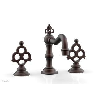 Phylrich 164-01/05W Maison 6 7/8" Double Blade Handle Widespread Bathroom Sink Faucet in Copper/Antique Copper