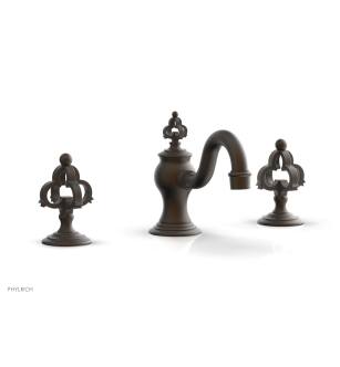 Phylrich 163-01/10B Couronne 6" Double Cross Handle Widespread Bathroom Sink Faucet in Distressed Bronze/Oil Rubbed Bronze
