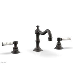 Phylrich 161-03/10B Henri 8 5/8" Double Marble Handle Widespread Bathroom Sink Faucet in Distressed Bronze/Oil Rubbed Bronze