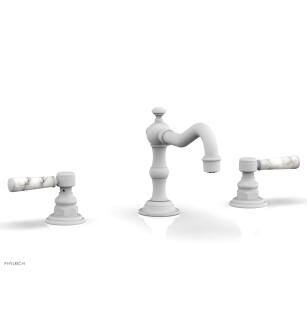 Phylrich 161-03/050 Henri 8 5/8" Double Marble Handle Widespread Bathroom Sink Faucet in White