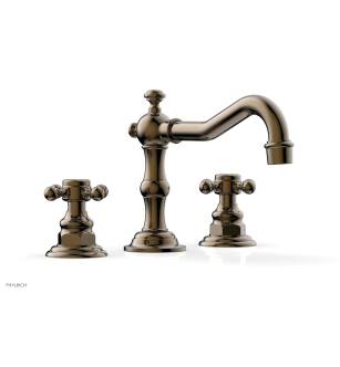 Phylrich 161-01/047 Henri 8 5/8" Double Cross Handle Widespread Bathroom Sink Faucet in Brass/Antique Brass