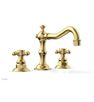 Phylrich 161-01/24B Henri 8 5/8" Double Cross Handle Widespread Bathroom Sink Faucet in Burnished Gold