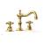 Phylrich 161-01/24B Henri 8 5/8" Double Cross Handle Widespread Bathroom Sink Faucet in Burnished Gold