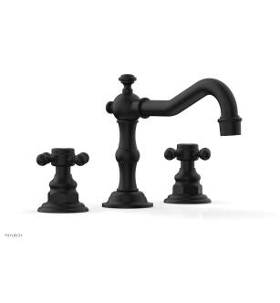 Phylrich 161-01/040 Henri 8 5/8" Double Cross Handle Widespread Bathroom Sink Faucet in Black