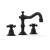 Phylrich 161-01/040 Henri 8 5/8" Double Cross Handle Widespread Bathroom Sink Faucet in Black