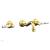 Phylrich 161-13/24B Henri 9 1/2" Double Marble Handle Wall Mount Bathroom Sink Faucet in Burnished Gold