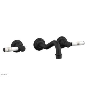 Phylrich 161-13/040 Henri 9 1/2" Double Marble Handle Wall Mount Bathroom Sink Faucet in Black