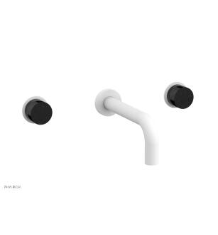 Phylrich 230-13/050 Basic II 7" Double Marble Handle Wall Mount Bathroom Sink Faucet in White