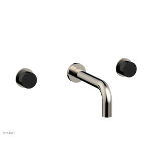 Phylrich 230-13/014 Basic II 7" Double Marble Handle Wall Mount Bathroom Sink Faucet in Polished Nickel