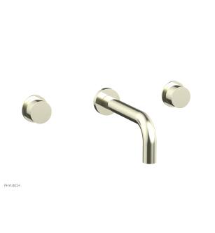 Phylrich 230-12/15B Basic II 7" Double Smooth Handle Wall Mount Bathroom Sink Faucet in Brushed Nickel