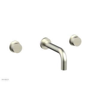 Phylrich 230-12/015 Basic II 7" Double Smooth Handle Wall Mount Bathroom Sink Faucet in Satin Nickel