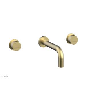 Phylrich 230-12/24B Basic II 7" Double Smooth Handle Wall Mount Bathroom Sink Faucet in Burnished Gold