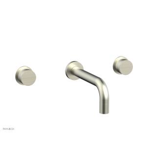 Phylrich 230-11/015 Basic II 7" Double Knurled Handle Wall Mount Bathroom Sink Faucet in Satin Nickel added