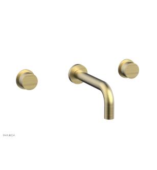 Phylrich 230-11/24B Basic II 7" Double Knurled Handle Wall Mount Bathroom Sink Faucet in Burnished Gold