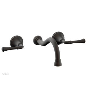 Phylrich 208-11/10B Coined 9 1/8" Double Lever Handle Wall Mount Bathroom Sink Faucet in Distressed Bronze/Oil Rubbed Bronze