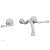 Phylrich 208-11/050 Coined 9 1/8" Double Lever Handle Wall Mount Bathroom Sink Faucet in White