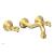 Phylrich 164-11/24B Maison 7 3/8" Double Blade Handle Wall Mount Bathroom Sink Faucet in Burnished Gold