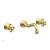 Phylrich 163-11/24B Couronne 9 1/2" Double Cross Handle Wall Mount Bathroom Sink Faucet in Burnished Gold