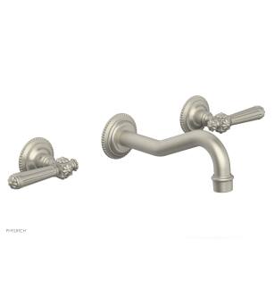 Phylrich 162-12/15B Marvelle 9 1/2" Double Lever Handle Wall Mount Bathroom Sink Faucet in Brushed Nickel