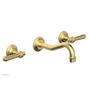 Phylrich 162-12/24B Marvelle 9 1/2" Double Lever Handle Wall Mount Bathroom Sink Faucet in Burnished Gold