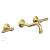 Phylrich 162-12/24B Marvelle 9 1/2" Double Lever Handle Wall Mount Bathroom Sink Faucet in Burnished Gold