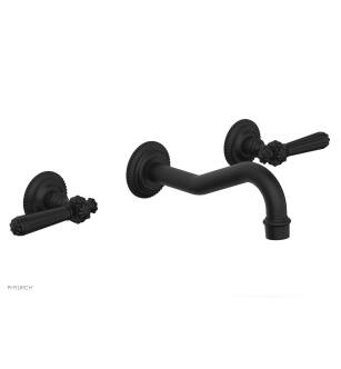Phylrich 162-12/040 Marvelle 9 1/2" Double Lever Handle Wall Mount Bathroom Sink Faucet in Black