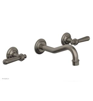 Phylrich 162-12/15A Marvelle 9 1/2" Double Lever Handle Wall Mount Bathroom Sink Faucet in Pewter