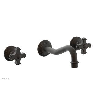 Phylrich 162-11/10B Marvelle 9 1/2" Double Cross Handle Wall Mount Bathroom Sink Faucet in Distressed Bronze/Oil Rubbed Bronze