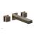 Phylrich 291-14/047 Stria 8 3/4" Double Cube Handle Wall Mount Bathroom Sink Faucet in Brass/Antique Brass