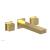 Phylrich 291-14/24B Stria 8 3/4" Double Cube Handle Wall Mount Bathroom Sink Faucet in Burnished Gold