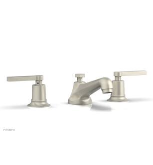 Phylrich 501-02/15B Hex Modern 7 1/4" Double Lever Handle Widespread Bathroom Sink Faucet in Brushed Nickel