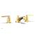 Phylrich 501-02/24B Hex Modern 7 1/4" Double Lever Handle Widespread Bathroom Sink Faucet in Burnished Gold