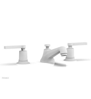 Phylrich 501-02/050 Hex Modern 7 1/4" Double Lever Handle Widespread Bathroom Sink Faucet in White
