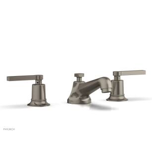 Phylrich 501-02/15A Hex Modern 7 1/4" Double Lever Handle Widespread Bathroom Sink Faucet in Pewter