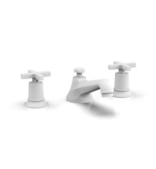 Phylrich 501-01/050 Hex Modern 7 1/4" Double Cross Handle Widespread Bathroom Sink Faucet in White