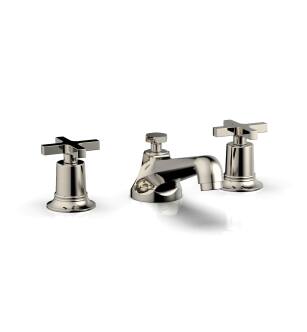 Phylrich 501-01/014 Hex Modern 7 1/4" Double Cross Handle Widespread Bathroom Sink Faucet in Polished Nickel