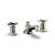 Phylrich 501-01/014 Hex Modern 7 1/4" Double Cross Handle Widespread Bathroom Sink Faucet in Polished Nickel