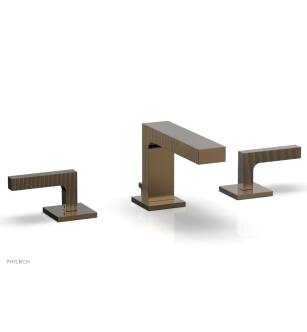 Phylrich 291L-02/047 Stria 6 1/2" Double Lever Handle Widespread Bathroom Sink Faucet in Brass/Antique Brass