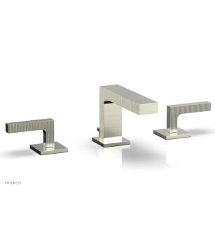 Phylrich 291L-02/015 Stria 6 1/2" Double Lever Handle Widespread Bathroom Sink Faucet in Satin Nickel