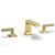 Phylrich 291L-02/24B Stria 6 1/2" Double Lever Handle Widespread Bathroom Sink Faucet in Burnished Gold