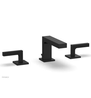 Phylrich 291L-02/040 Stria 6 1/2" Double Lever Handle Widespread Bathroom Sink Faucet in Black