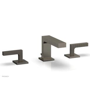 Phylrich 291L-02/15A Stria 6 1/2" Double Lever Handle Widespread Bathroom Sink Faucet in Pewter